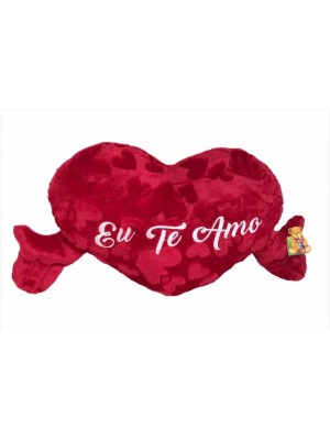 ALMOFADA CORAÇÃO FRASES GRANDE 30CM COM BRAÇOS FE6849