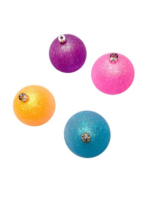 KIT 24 BOLAS DE NATAL 5CM GLITTER EM TUBO