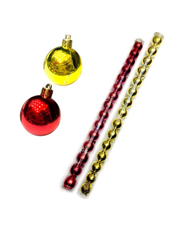 KIT 30 BOLAS DE NATAL LISA 4CM EM 2 TUBOS