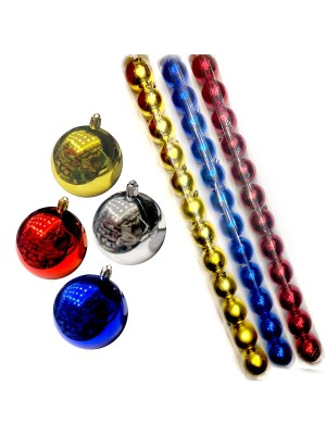 KIT 36 BOLAS DE NATAL LISA 6CM EM 3 TUBOS