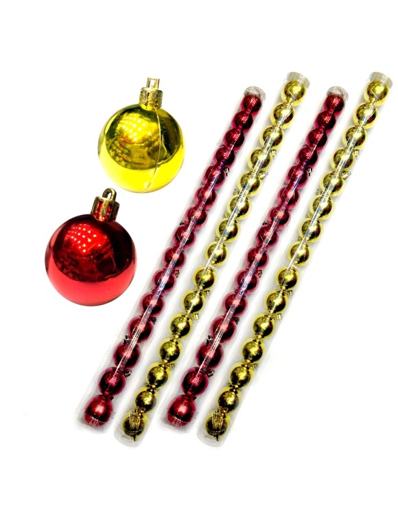 KIT 60 BOLAS DE NATAL LISA 4CM EM 4 TUBOS