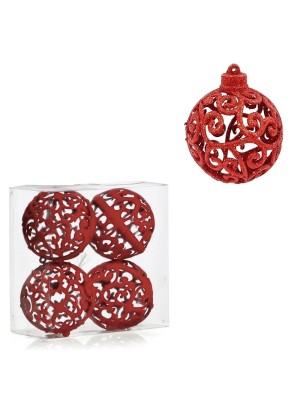 KIT 12 BOLAS DE NATAL 6CM VAZADA