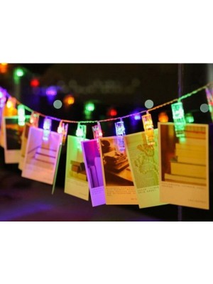 VARAL DE LED COM 10 PREGADORES DECORAÇÃO